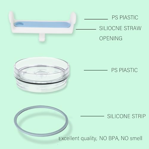 Horsdo 40oz Tumbler Lid for Stanley, Spill Proof Splash Resistant Tumbler Covers,Replacement cover for Stanley Cup Accessory(2 pack) (Clear Blue, 40oz) - Image 3