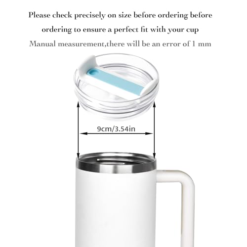 Horsdo 40oz Tumbler Lid for Stanley, Spill Proof Splash Resistant Tumbler Covers,Replacement cover for Stanley Cup Accessory(2 pack) (Clear Blue, 40oz) - Image 2