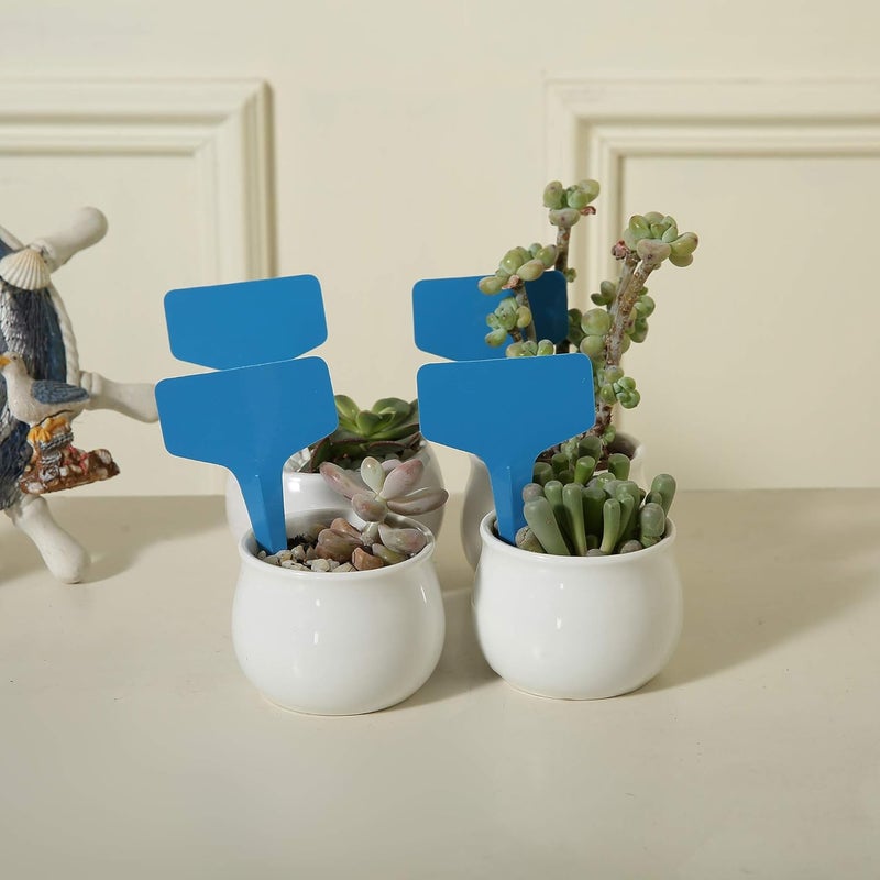 Mihey 100 Pcs T-Type Plant Labels with a Gel Pen, Waterproof Nursery Plant Tags Plastic Garden Markers, Blue, 6 x 10cm - Image 5