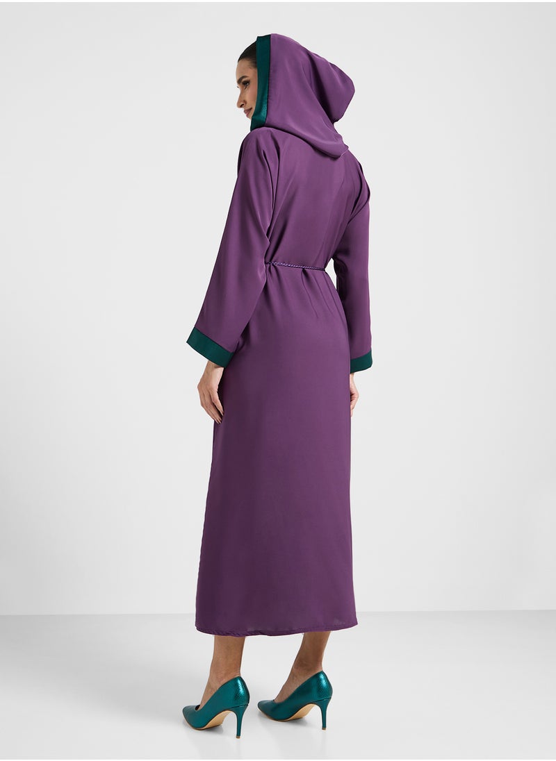 ARABIAN CLOSET Embroidered Hooded Abaya  - Image 2