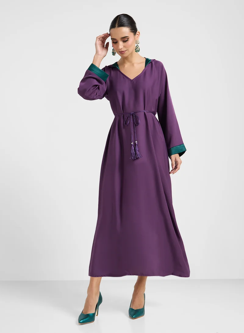 ARABIAN CLOSET Embroidered Hooded Abaya