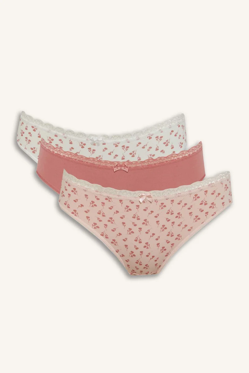 Defacto Fall in Love Lace Detailed 3 Piece Panties