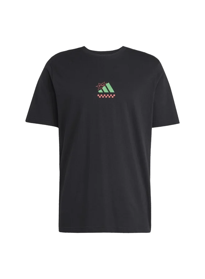 Adidas Adidas M L Pizza Tee Black Training T-Shirts For Men XS