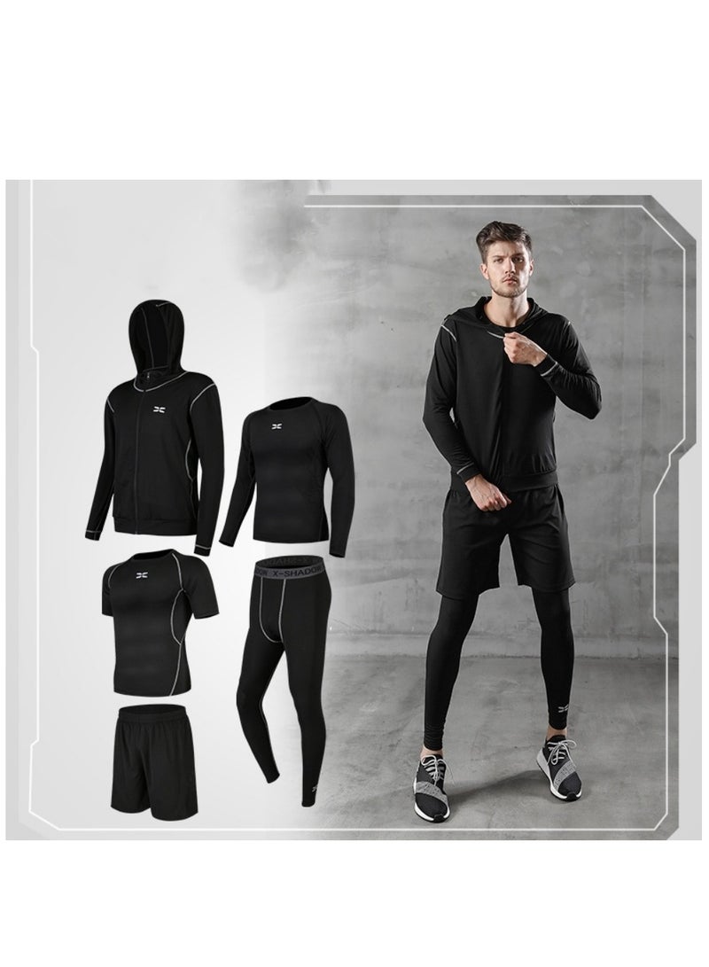 KUYING Men's Fitness Suit Sportswear Quick Drying Set 