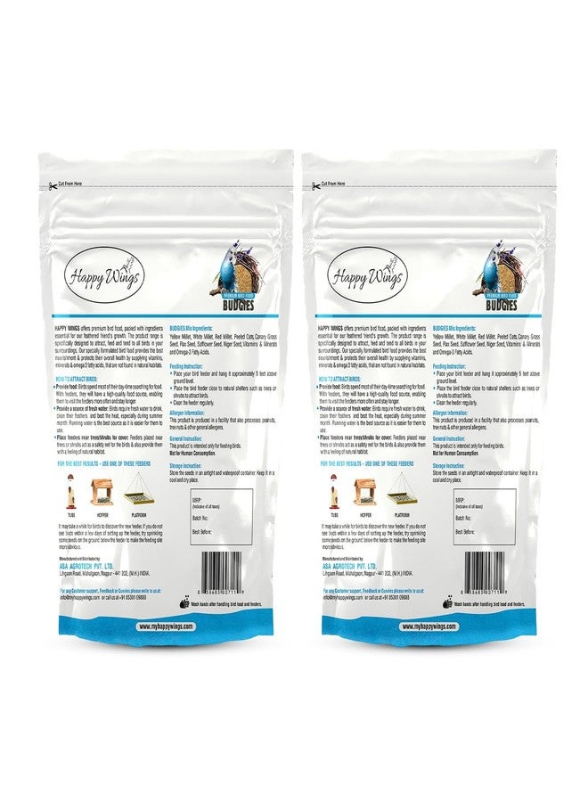 Happy Wings Mix Seed Bird Food for Budgies, Love Birds, Finches, Canaries - (900gm x 2) Pack | Premium Seed Blend | Bird Food for All Life Stages - Image 2