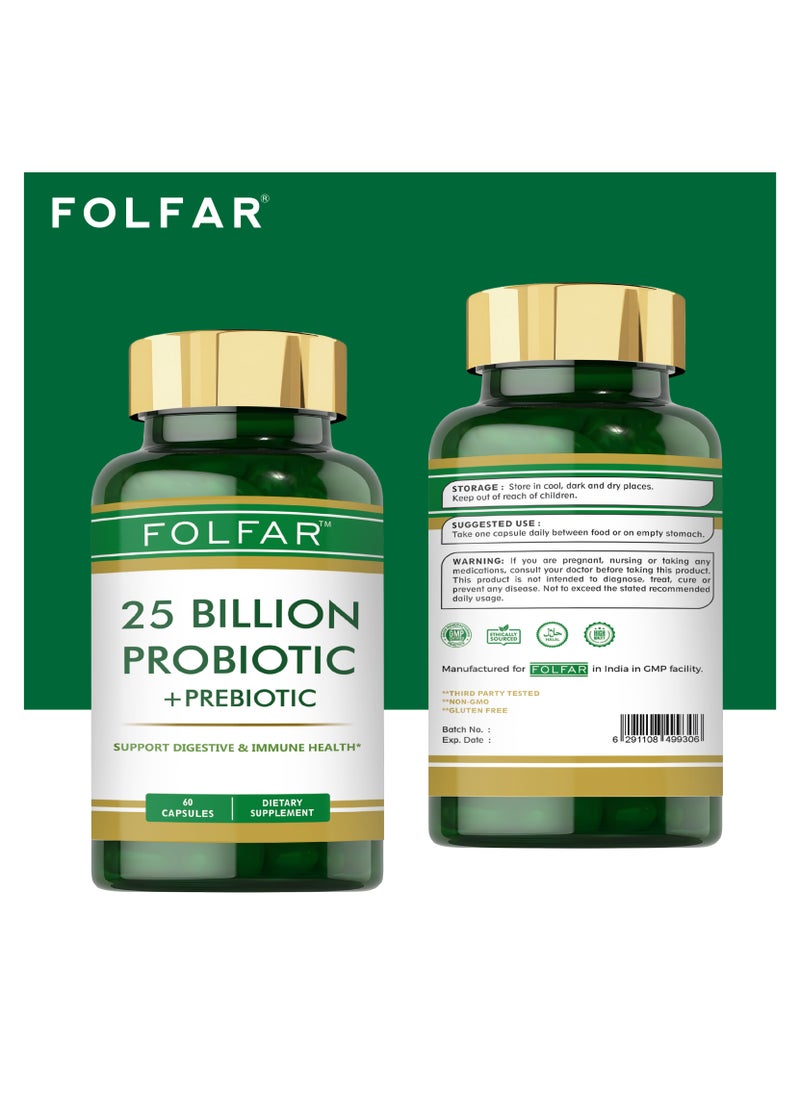 Folfar 25 Billion CFU Probiotic + Prebiotic - 60 Capsules  - Image 3