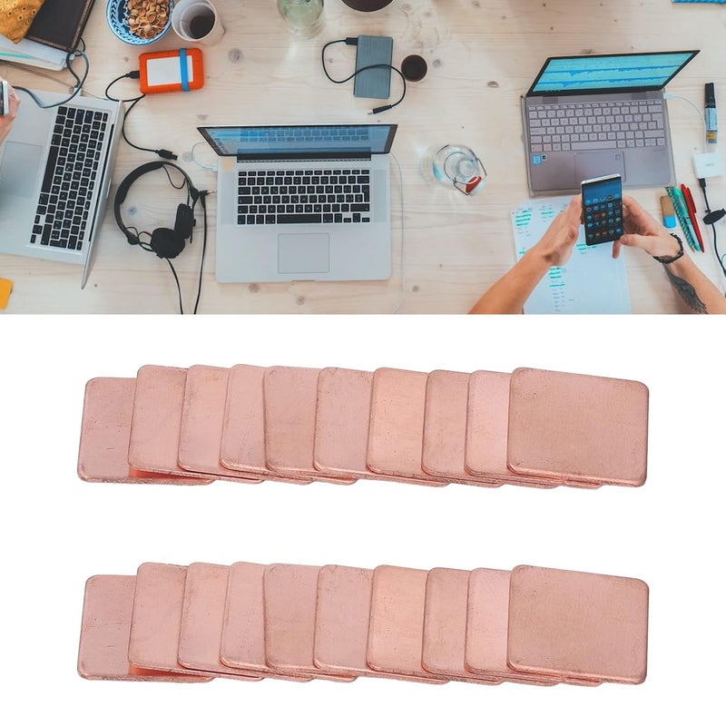 Copper Heatsink Shim 20 Pieces, 1.5mm Thickness, 20x20mm Red Copper Pads - Efficient Heat Transfer, Durable Thermal Conductivity for Laptop CPU GPU Cooling (1.2mm) - Image 3