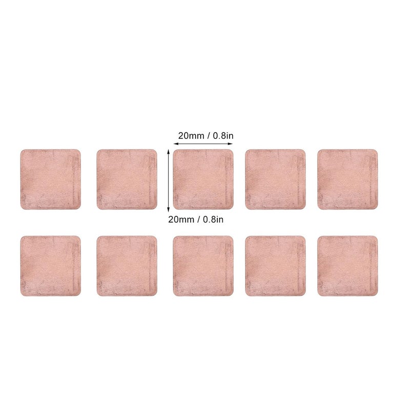 Copper Heatsink Shim 20 Pieces, 1.5mm Thickness, 20x20mm Red Copper Pads - Efficient Heat Transfer, Durable Thermal Conductivity for Laptop CPU GPU Cooling (1.2mm) - Image 1