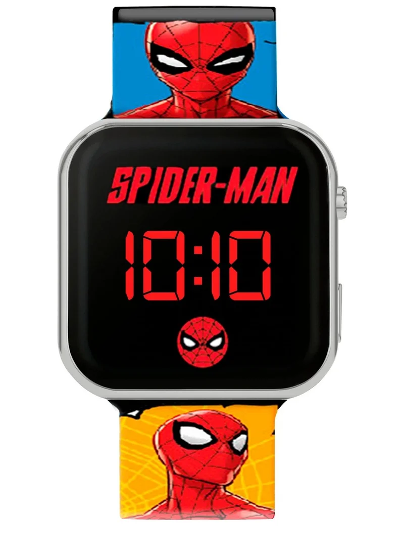 Disney Spiderman Comic Style Printed Strap Boys LED Watch - SPD4903