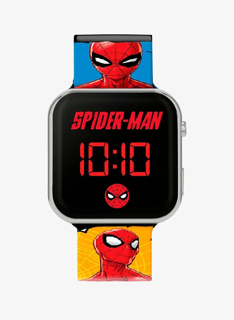 Disney Spider-Man Kids LED Watch, Printed Silicone Strap