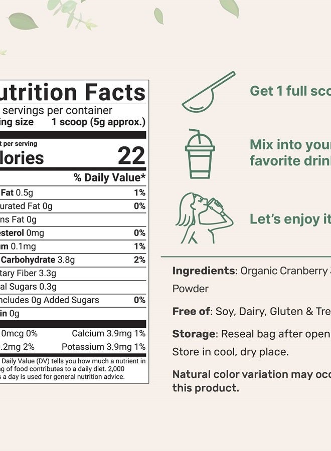 Micro Ingredients Sustainably US Grown, Organic Cranberry Juice Powder (Wild Cranberry Supplements Cold Pressed), 8 Ounce, Enhance Urinary Tract Cleanse & Prostate Health, Water Soluble and Pet Friendly - Image 2