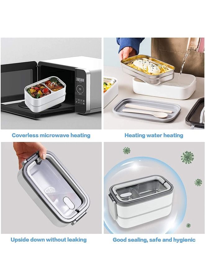 Arabest Bento Lunch Box, Stainless Steel Insulated Lunchbox with 3 Compartments Food Storage Containers and insulation Bag, BPA Free, Airtight Snack Food for Kids & Adults - Image 4