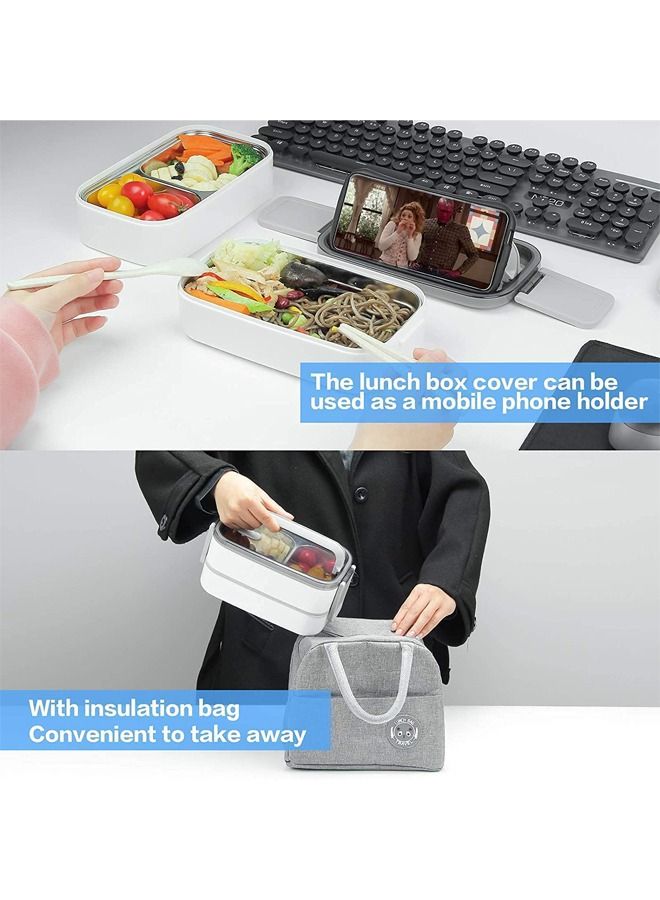 Arabest Bento Lunch Box, Stainless Steel Insulated Lunchbox with 3 Compartments Food Storage Containers and insulation Bag, BPA Free, Airtight Snack Food for Kids & Adults - Image 3