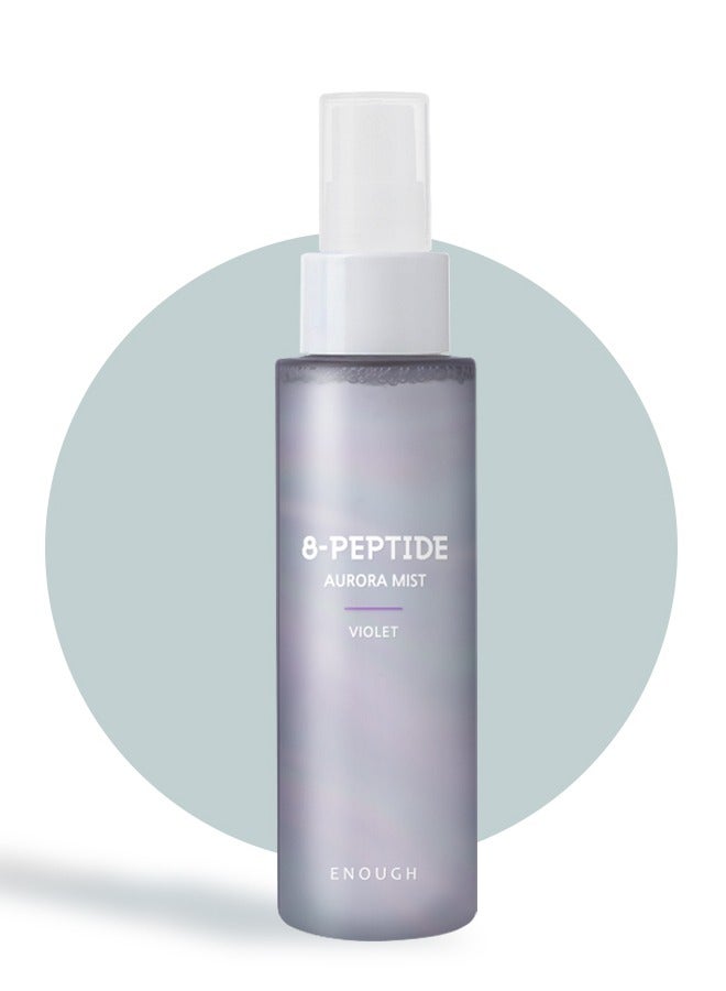 رذاذ ENOUGH 8 Peptide Aurora Mist لترطيب البشرة وتعزيز إنتاج الكولاجين، 80 مل للبشرة الجافة والعادية