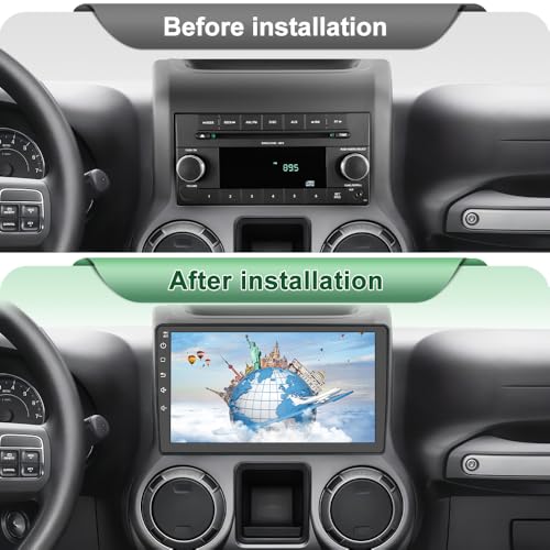 Votheon 10" Radio Upgrade for Jeep Wrangler JK 2007-2018 Dodge Ram 1500 Compass Grand Cherokee,Android 13 2GB+32GB with Backup Camera CarPlay/Android Auto FM AM WiFi - Image 2