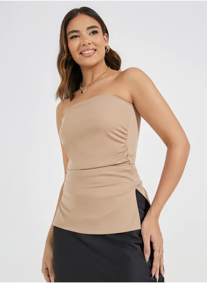 Styli Fitted Bandeau Top with Gathered Detail