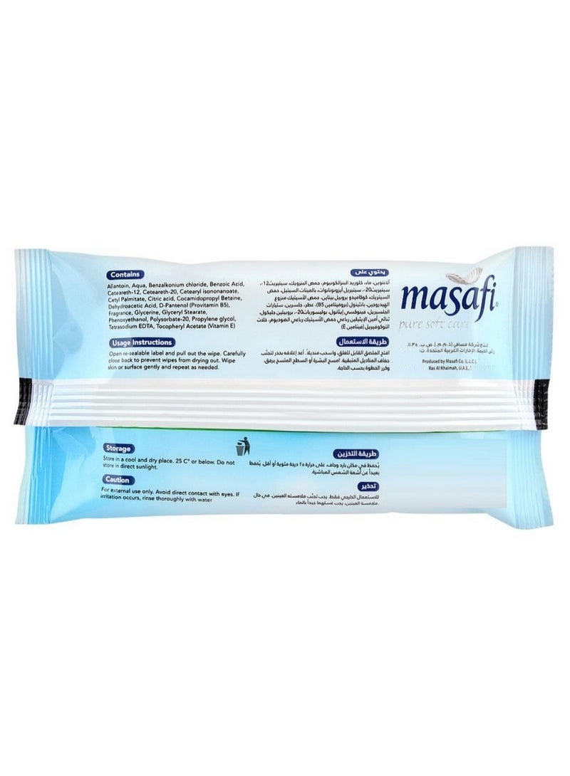 Masafi Anti Bacterial Alcohol Free Scented Wipes 10 Wipes Pack - Image 2