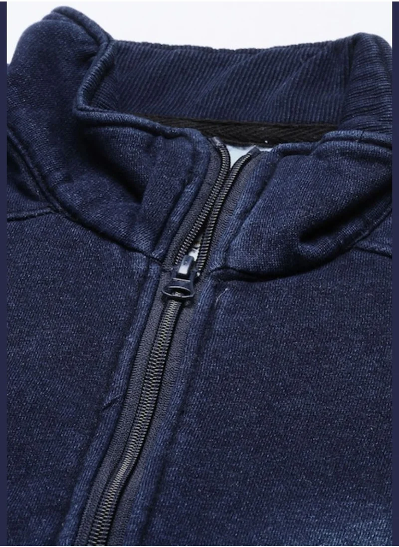Campus Sutra Zippered Jeans Jacket