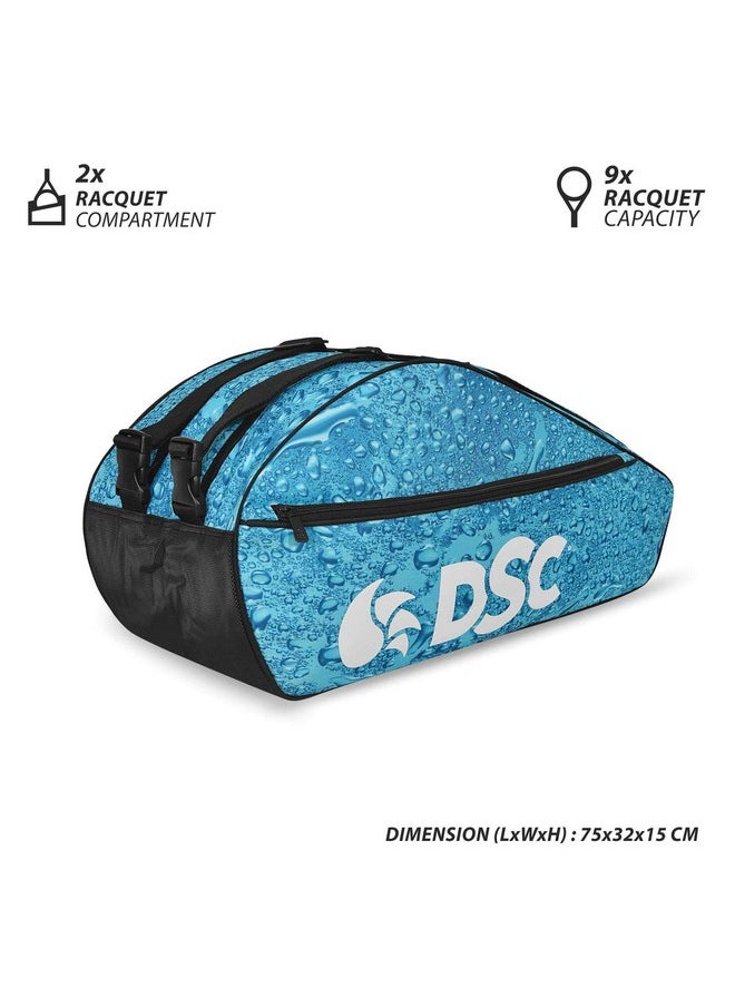 DSC - Badminton Kit Bag Compartment : Two Capacity : 9 Racquets Colour : Sky Blue/White - Image 1