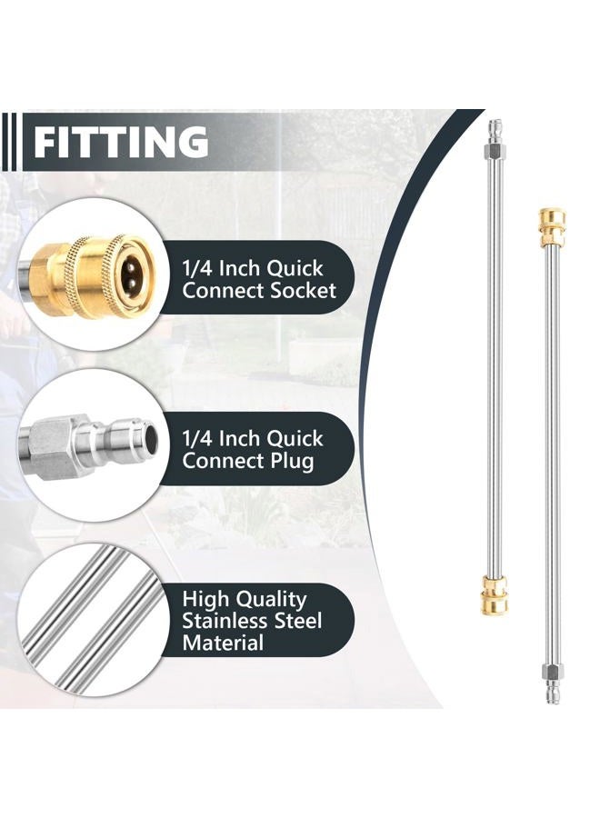 EARLEAS 2 Pack 17 Inch Stainless Steel Pressure Washer Extension Wands, 1/4 Inch Quick Connect, Up to 4000 PSI, Silver - Image 5