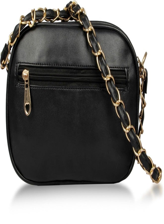 WORLD STAR PU Sling Bag for Girls | Black1 - Image 4