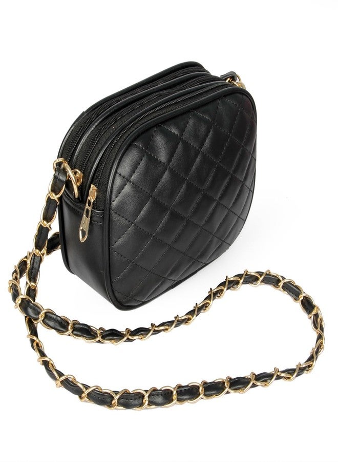 WORLD STAR PU Sling Bag for Girls | Black1 - Image 3
