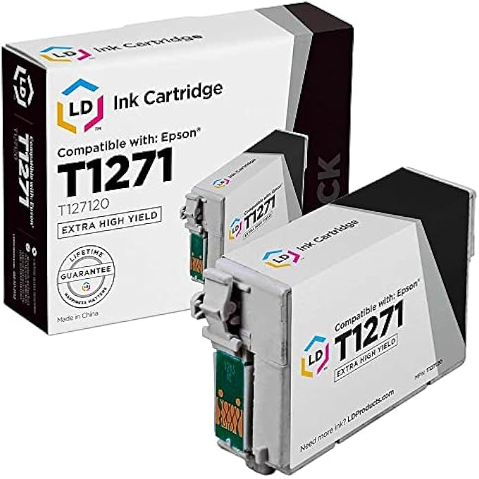 REMANUFACTURED INK CARTRIDGE REPLACEMENT FOR EPSON T1271 ( BLACK ) - Image 1