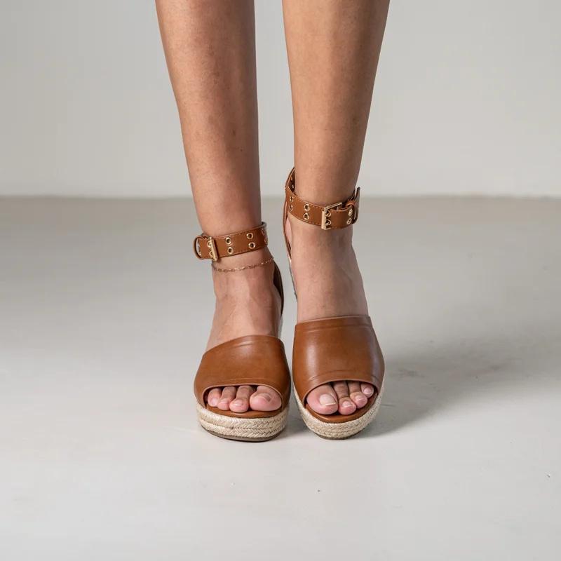 Lamaraparis MITOHI WEDGE SANDALS WITH ANKLE STRAP AND OPEN TOE