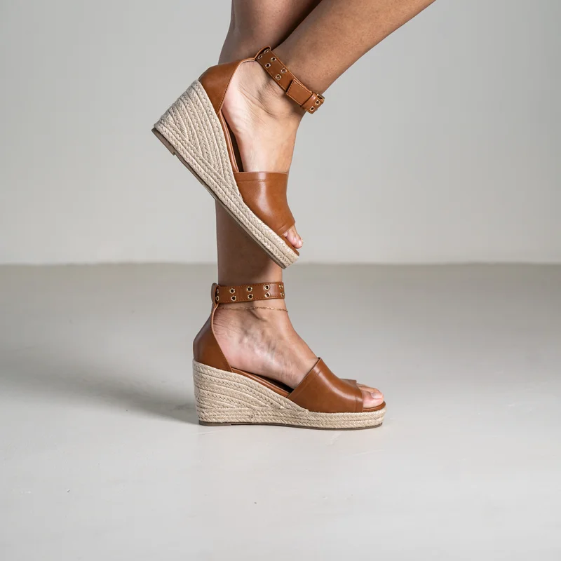 Lamaraparis MITOHI WEDGE SANDALS WITH ANKLE STRAP AND OPEN TOE