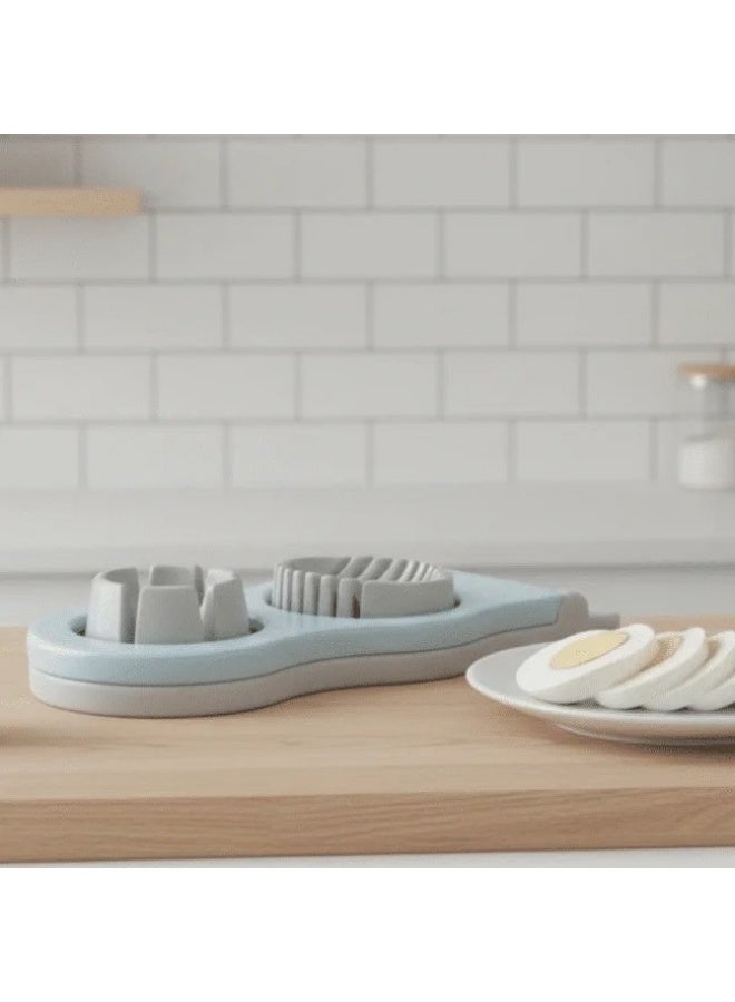 قاطِع بيض متعدد الوظائف بطول 19 سم من البلاستيك والفولاذ المقاوم للصدأ – لتقطيع البيض شرائح وأوتاد - Image 3