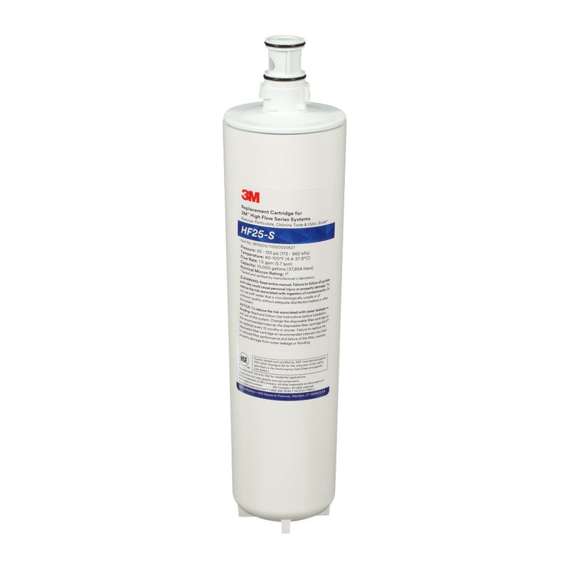 3M HF25-S High Flow Series Genuine Replacement Filter Cartridge for ICE125-S Water Filter System, Reduces Chlorine, Taste and Odor, Scale, and Particulate 1 Micron, 1.5 gpm, 5615203 - Image 1