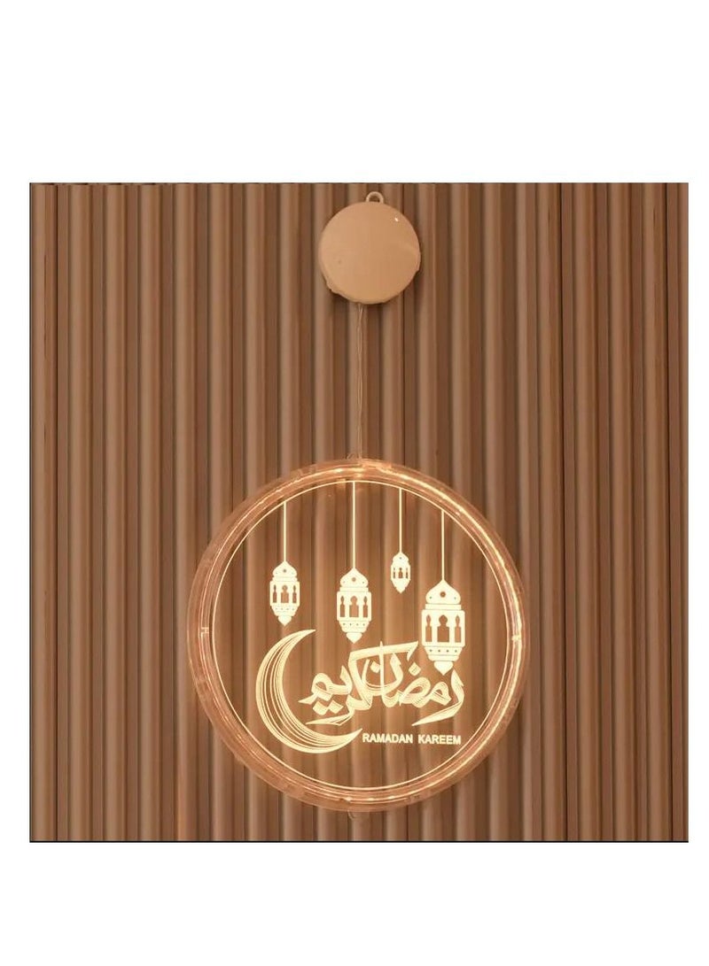 Y&D Eid Decoration 3D Disc Battery Hanging Lights Ramadan Castle Moon LED - Image 1