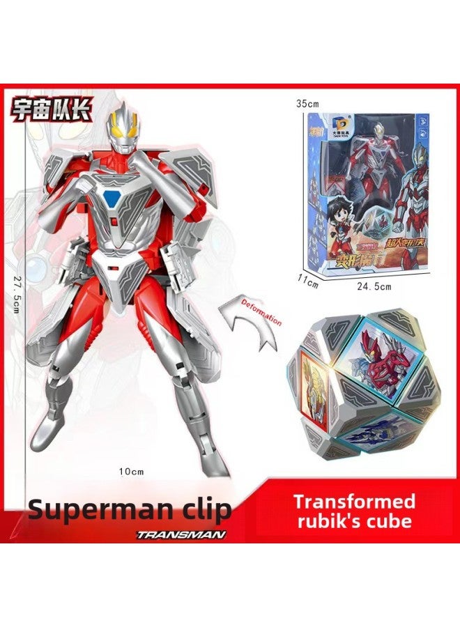 Children's Transformation Cube Toy Genuine Cool Transformation Man Mecha Cube Suit Robot Boy Gift Wholesale-Color: Red Giant - Image 3