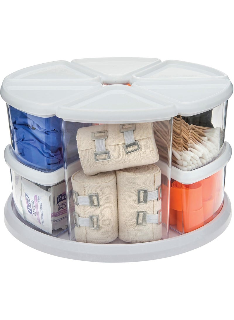 Deflecto Deflecto Rotating Carousel Craft Organizer 9Canister Includes 3 and 6 Canisters Removable Clear Lids  - Image 2