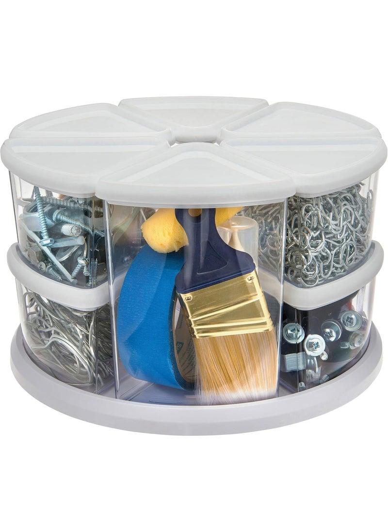Deflecto Deflecto Rotating Carousel Craft Organizer 9Canister Includes 3 and 6 Canisters Removable Clear Lids  - Image 5