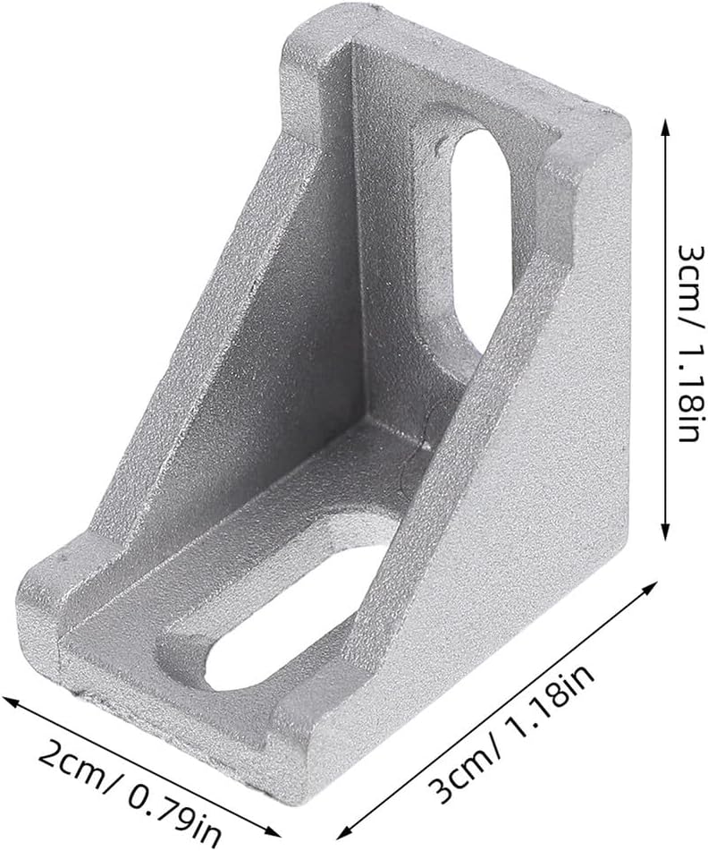 Garneck 2 Sets Aluminum Extrusion Connectors 2020 Angle Corner Bracket Kit, Aluminum Alloy Industrial Profile Brackets for Frame Assembly and Structural Support - Image 2