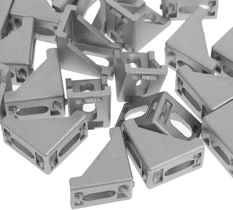 Garneck 2 Sets Aluminum Extrusion Connectors 2020 Angle Corner Bracket Kit, Aluminum Alloy Industrial Profile Brackets for Frame Assembly and Structural Support - Image 3