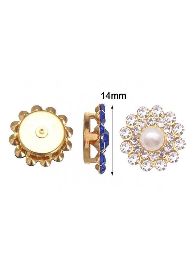 UYTRDVG 100PCS 14MM Sew on Pearls Rhinestones Crystals Glass Gems, Sunflower Metal Claw Flatback Rhinestones Jewelry for Clothes Dress Shoes Earring Crafts Sewing Decoration Accessories(Pearl) - Image 2