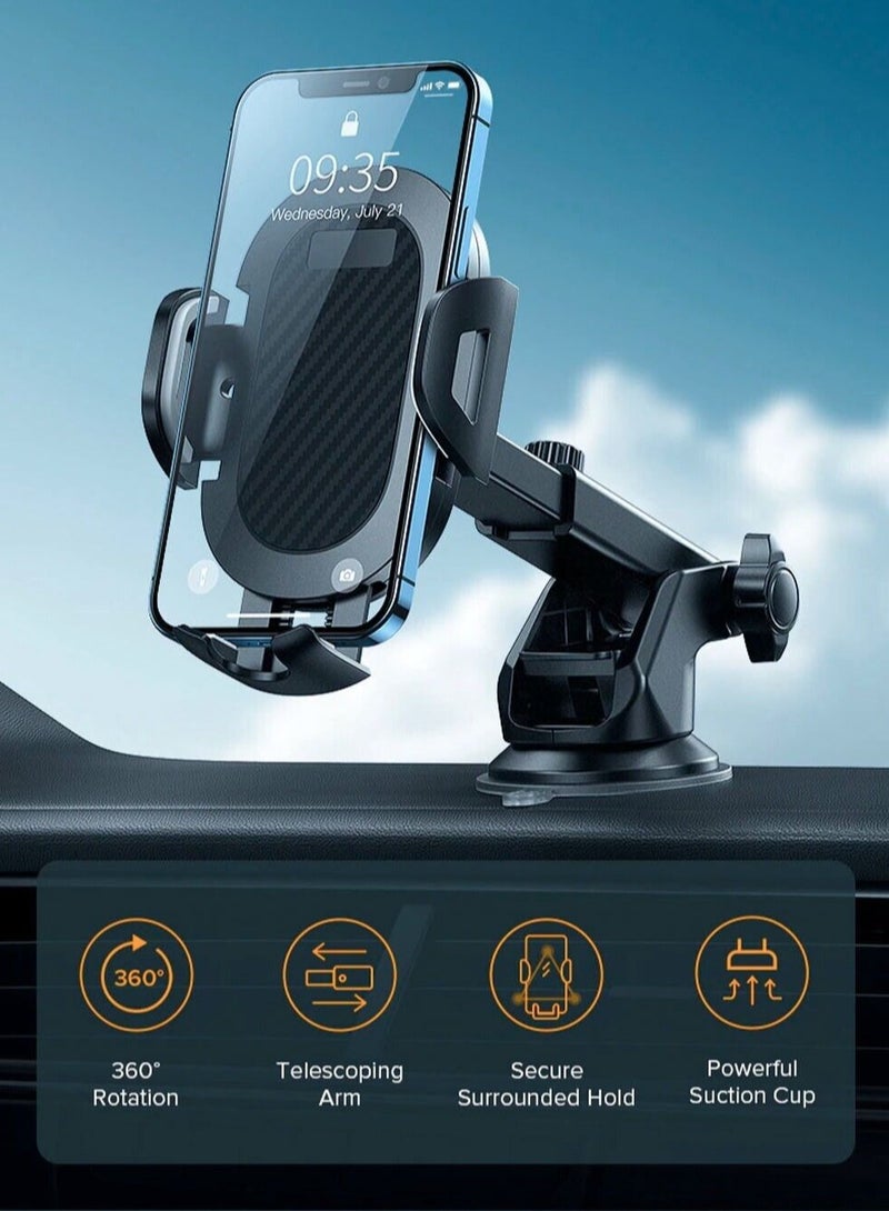 ELTRAZONE Universal Car Mobile Phone Holder In Car Mobile 360° Rotating Dashboard Mount - Image 1