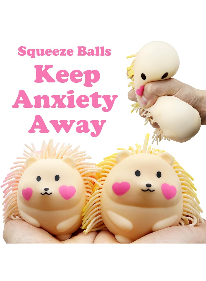 KASTWAVE Hedgehog Stress Balls for Adults Kids, Cute Stress Balls, Fidget Toys for Kids, Sensory Toys for Autistic Children, Fun Party Gift Idea, 2Pcs - Random Color - Image 2
