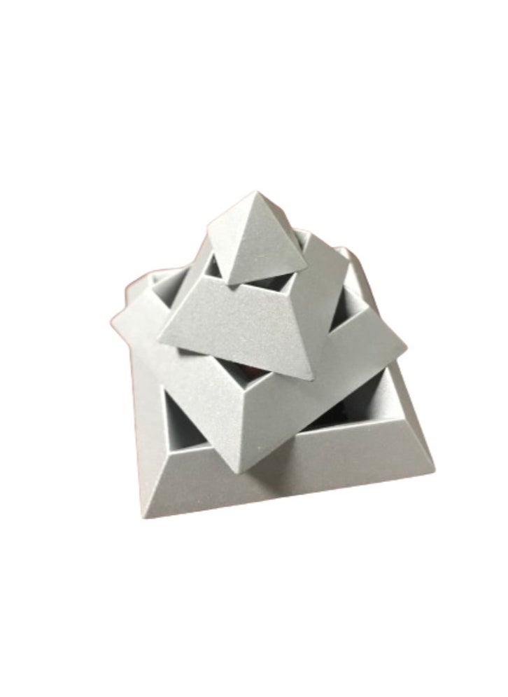Vitacelli Vitacelli Pyramid Puzzle Toy, Metal Pyramid,Floor Puzzle 4 Layer, 2 inch in Size  - Image 1