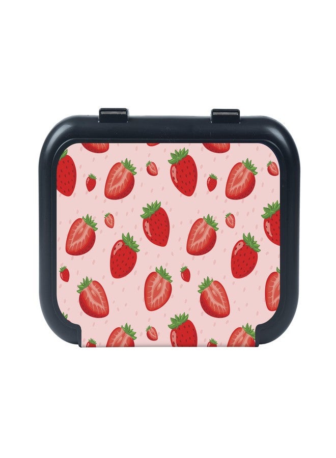ZIPIT Recycled Plastic Pencil Box for Girls, Large Capacity Pencil Case for School, Durable Stationery Organizer Box, Strawberries - Image 2
