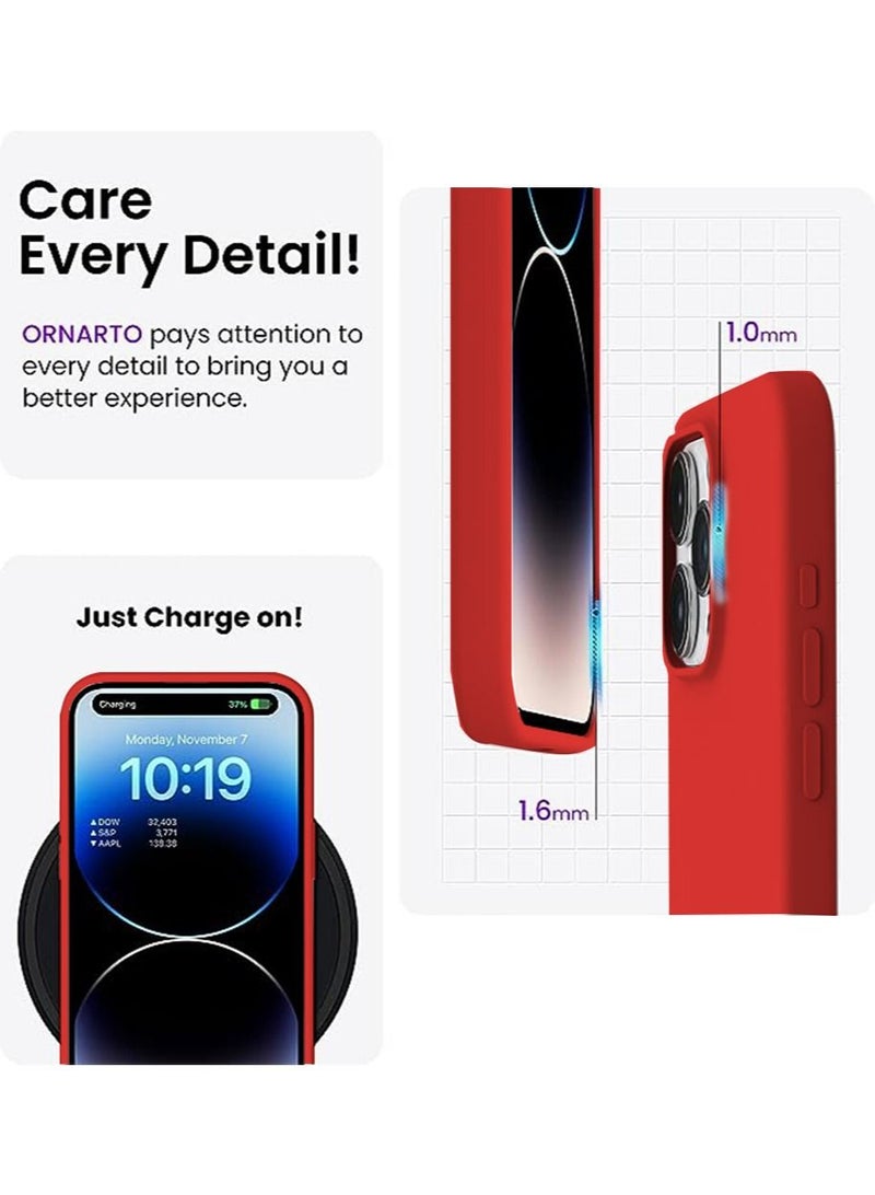 iPhone 15 Pro Max Mobile Case Cover with Soft Liquid Silicone Protection Anti-Scratch Shockproof Accessories Slim Protective Back Cover with Comfortable Hold Touch Feeling and Anti-fingerprint - Image 3