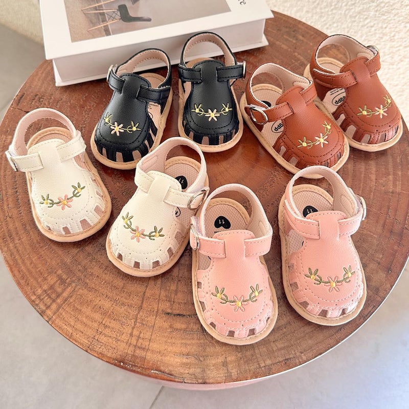 GDSDYM Baby Girls Summer Sandals Soft Sole Casual Flat Shoes Beach Sandal Infant Newborn First Walkers Crib Wedding Dress Shoe - Image 3