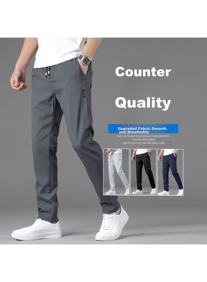 I'm David Men's Pants, Spring And Autumn Slim Straight-leg Trousers, Draping Versatile Lightweight Quick-dry Casual Pants, New Retro Moisture-wicking - Image 1