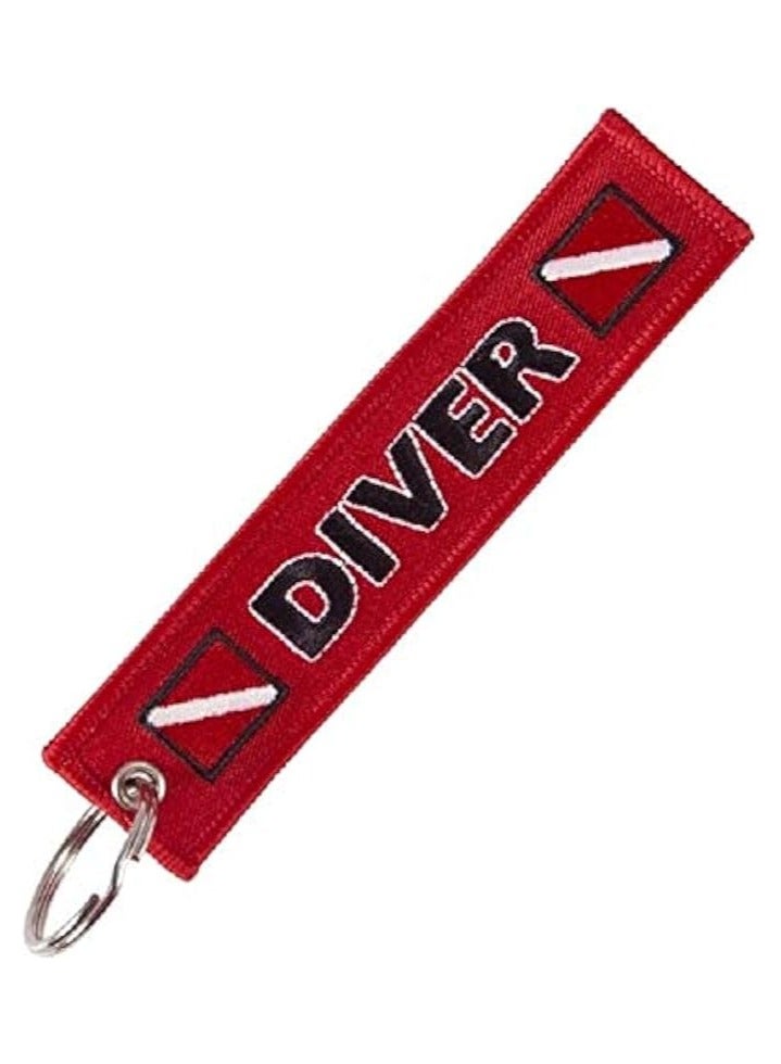 SOLDOUT Double Sided Embroidery Scuba Divers Swimmers Water Sports Diving Person Divers Keychain Keyring For Motorcycles & Cars Key Fobs Fashion (Pack of 1) - Image 1