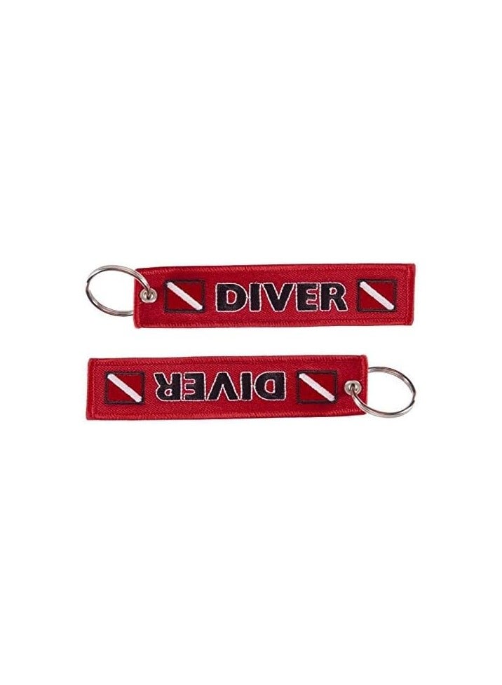 SOLDOUT Double Sided Embroidery Scuba Divers Swimmers Water Sports Diving Person Divers Keychain Keyring For Motorcycles & Cars Key Fobs Fashion (Pack of 1) - Image 2