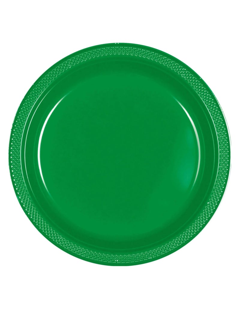 Amscan Arrange Your Table with Unbreakable 9-Inch Plastic Plates! Pack of 20 - GREEN