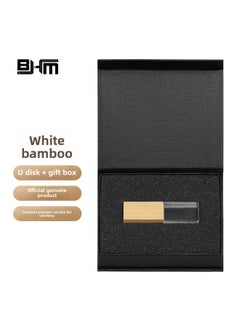 Generic Crystal U Disk Logo Pattern Custom Enterprise School Forum Annual Meeting Business Gifts Luminous Car U Disk Lettering-Color:White Bamboo Crystal U Plate-gift Box-enterprise Customization-Capacity:32GB High Speed 3.0  - Image 1