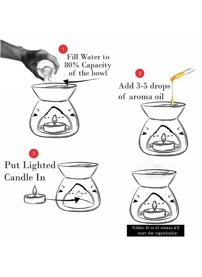 Pure Source India - Pure Source India Ceramic Oil Burner Aroma Diffuser Set of 2 (Red & Yellow) - Image 1